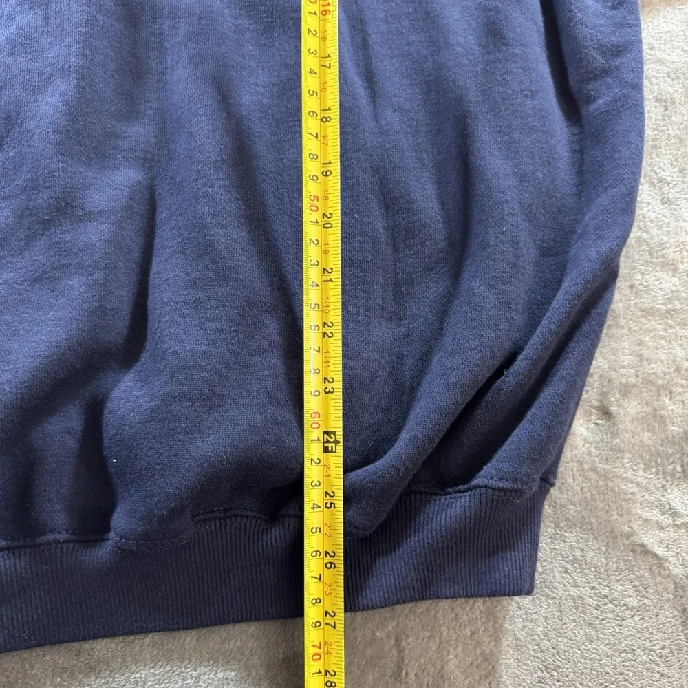 Vintage Y2K Graphic Hoodie Mens L Blue How Many Licks Tootsie Pop Owl Commercial